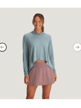 Freefly Lightweight Cropped Bamboo Hoodie In Ocean Mist
